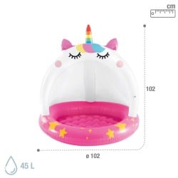 Pataugeoire gonflable pour enfants Intex Rose Licorne 102 x 102 cm