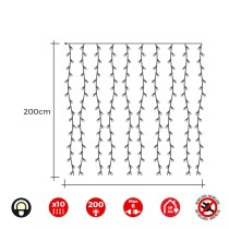 LED-Lichtvorhang EDM Easy-Connect Warmes Weiß 3,2 W (2 x 2 m)