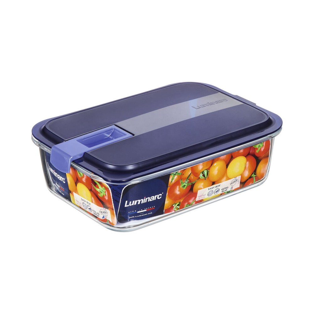 Boîte à lunch hermétique Luminarc Easy Box Bleu verre (6 Unités) (1,97 l)