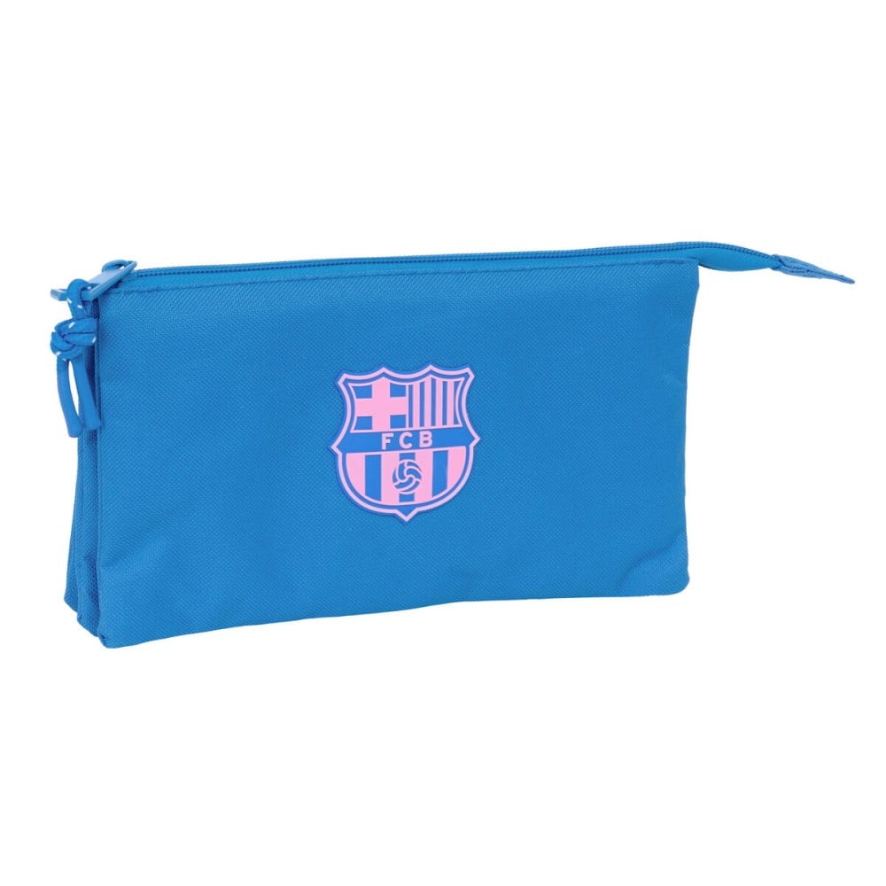 Trousse Fourre-Tout Triple F.C. Barcelona Bleu 22 x 12 x 3 cm