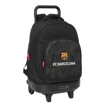 School Rucksack with Wheels F.C. Barcelona Black Black 33 x 45 x 22 cm