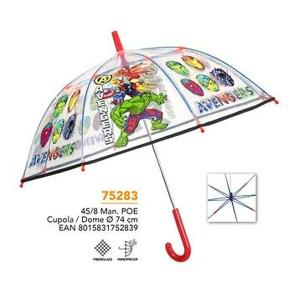 Umbrella The Avengers Perletti Transparent Fibreglass 74 cm Children's