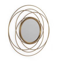 Hanging mirror Alexandra House Living Golden 89 x 89 x 2 cm