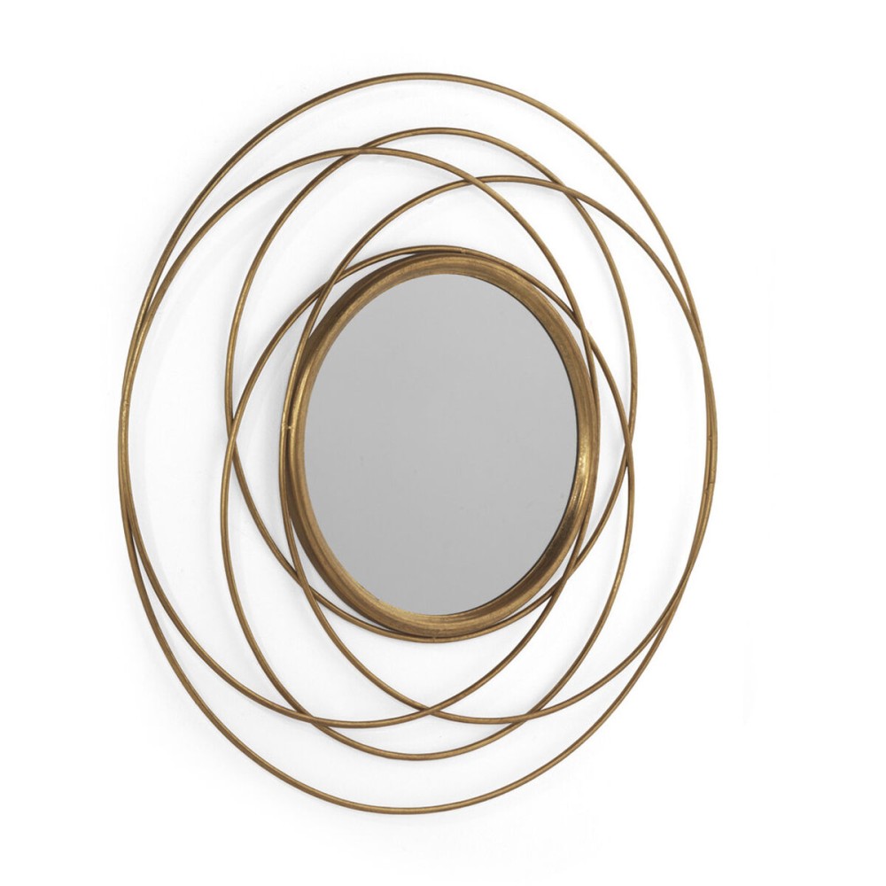 Hanging mirror Alexandra House Living Golden 89 x 89 x 2 cm