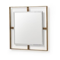 Hanging mirror Alexandra House Living Golden 71 x 71 x 3 cm