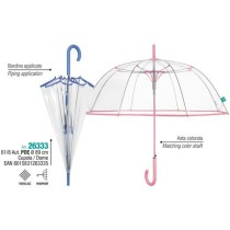 Umbrella Perletti Transparent Microfibre Ø 89 cm With trim