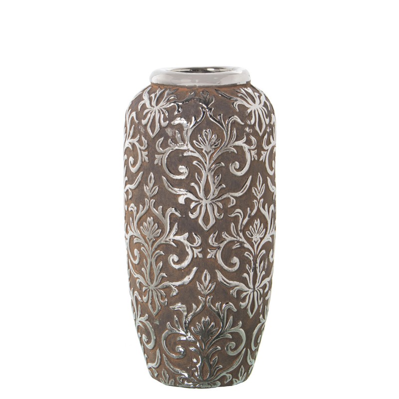 Vase Alexandra House Living Silver Ceramic 14 x 28 cm