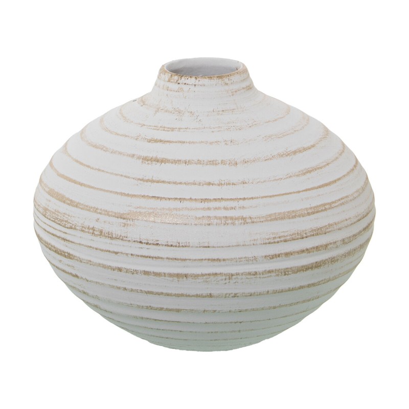 Vase Alexandra House Living Blanc Doré Céramique 24 x 20 cm