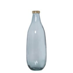 Vase en Verre Recyclé Alexandra House Living Bleu Doré Verre 15 x 40 cm