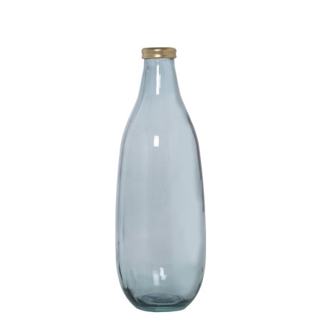 Vase aus recyceltem Glas Alexandra House Living Blau Gold Kristall 15 x 40 cm