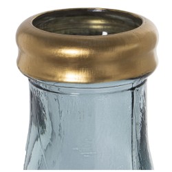 Vase aus recyceltem Glas Alexandra House Living Blau Gold Kristall 15 x 40 cm