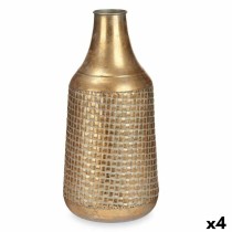 Vase Gold Metall 21 x 44 x 21 cm (4 Stück) Mit Relief