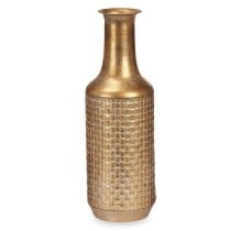 Vase Gold Metall 14 x 46 x 14 cm (4 Stück) Mit Relief