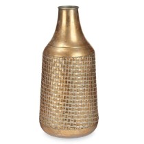 Vase Gold Metall 21 x 44 x 21 cm (4 Stück) Mit Relief