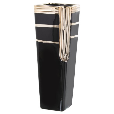 Vase Alexandra House Living Schwarz Gold aus Keramik 13 x 13 x 32 cm