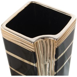 Vase Alexandra House Living Schwarz Gold aus Keramik 13 x 13 x 32 cm