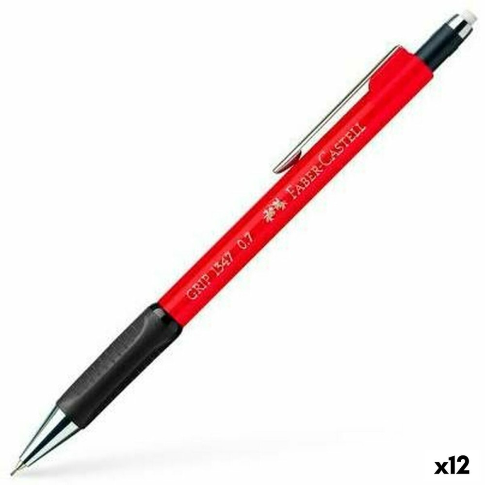 Pencil Lead Holder Faber-Castell Grip 1347 Red 0,7 mm (12 Units)