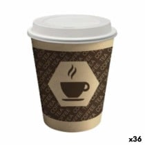 Verre avec Couvercle Algon Carton Produits à usage unique Café 36 Unités (10 Pièces)