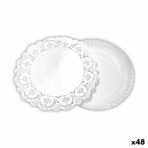 Plateau apéritif Algon Blanc Ronde 35 x 35 x 2 cm (48 Unités)