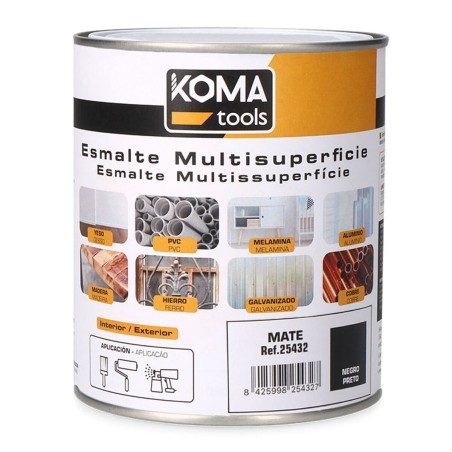 Acryl-Emaille Koma Tools Schwarz Mattierend 750 ml