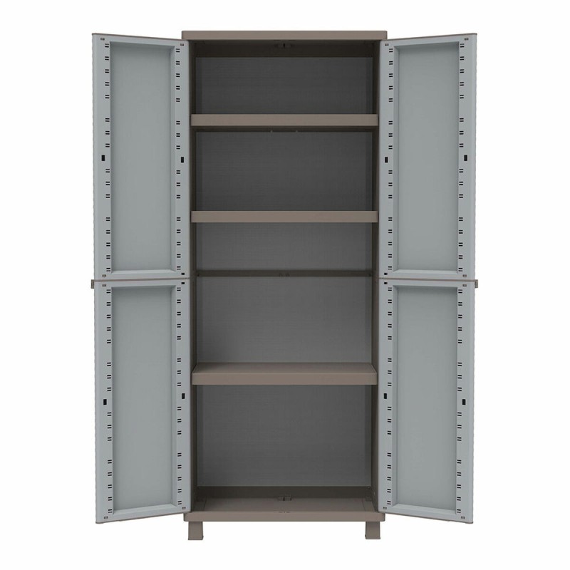 Armoire à balai Terry Jrattan 369 Gris 68 x 37,5 x 170 cm Plastique 3 Etagères