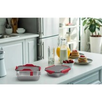 Bol de stockage HeatsBox INNER DISH SET Rouge Graphite Argenté Rectangulaire 0,925 l (2 Unités)