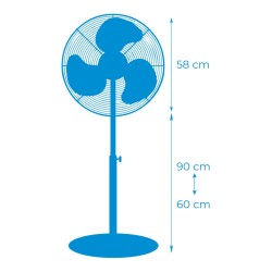 Freestanding Fan EDM 33528 Matte back 80 W Ø 50 cm industrial