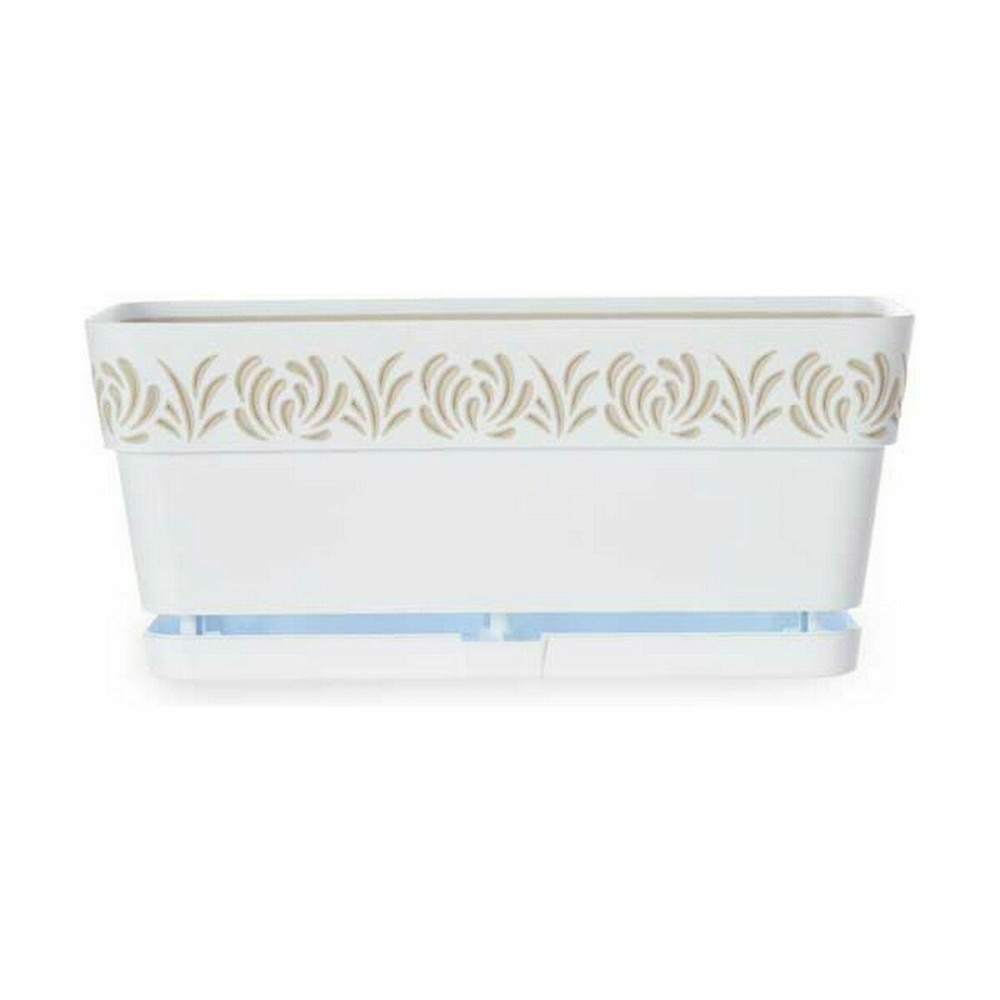 Self-watering planter Stefanplast Gaia White Plastic 13,3 x 12,3 x 29,3 cm (12 Units)