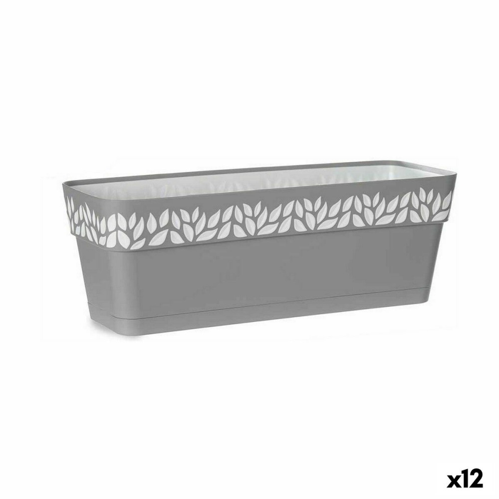 Self-watering planter Stefanplast Cloe Grey Plastic 49,5 x 17 x 19 cm (12 Units)