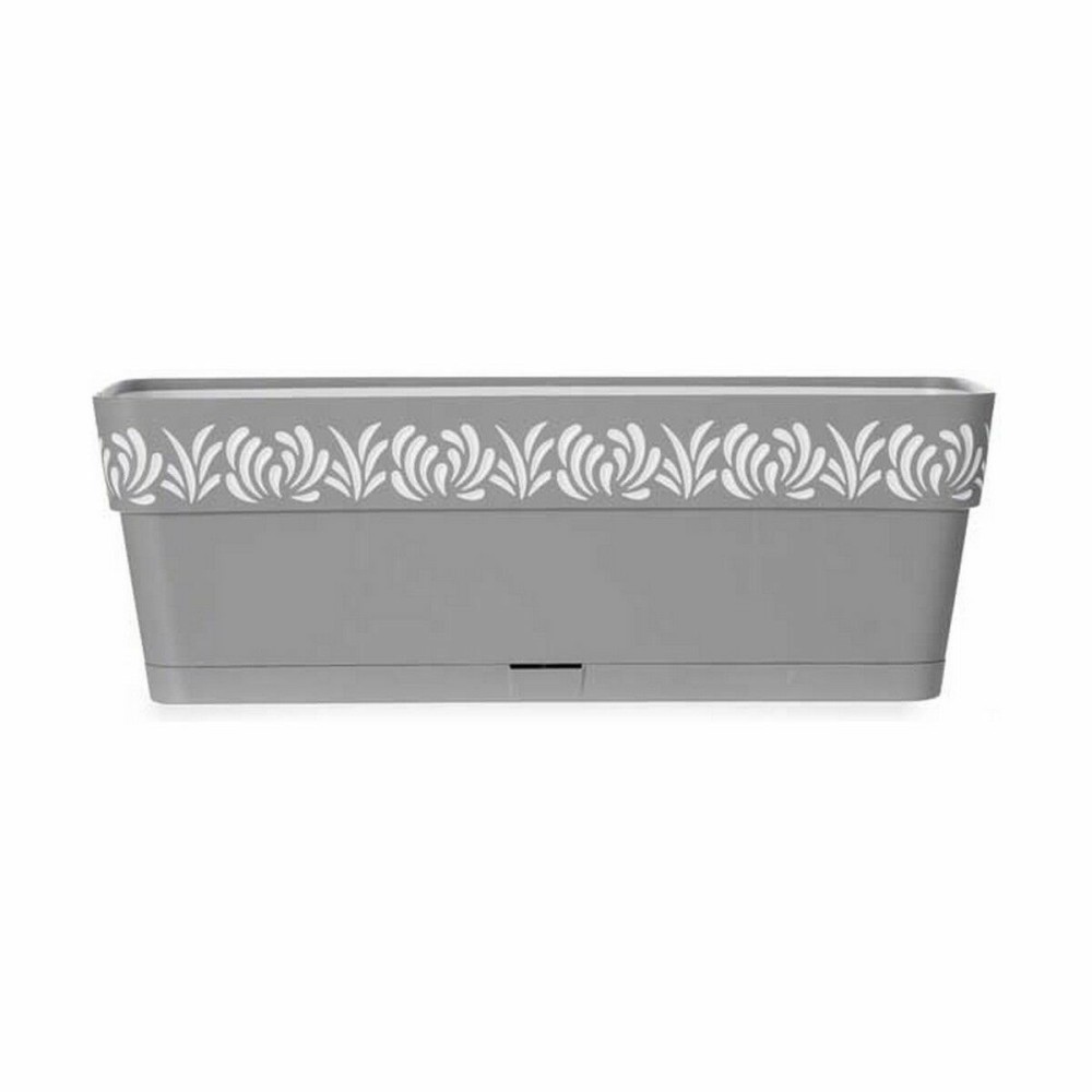 Jardinière auto-arrosante Stefanplast Gaia Gris Plastique 49,5 x 17 x 19 cm (12 Unités)