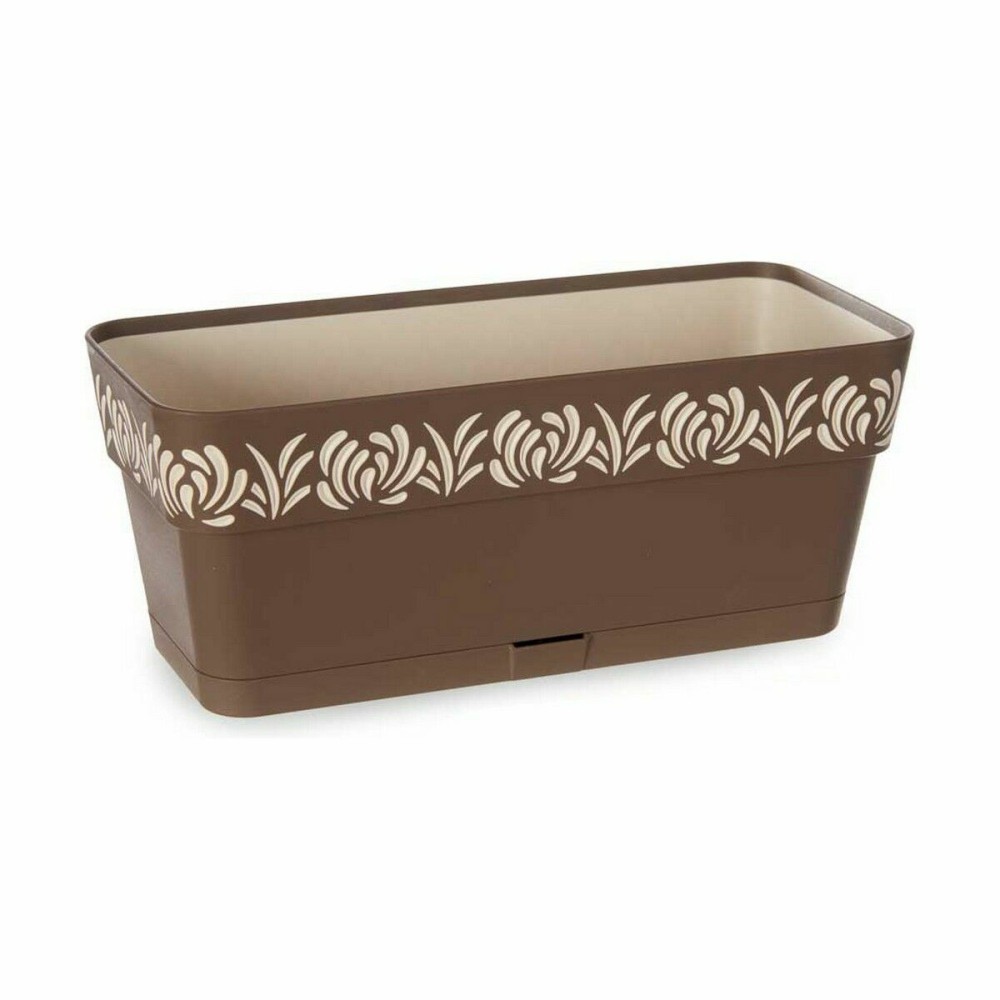 Self-watering planter Stefanplast Gaia Brown Plastic 13,3 x 12,3 x 29,3 cm (12 Units)