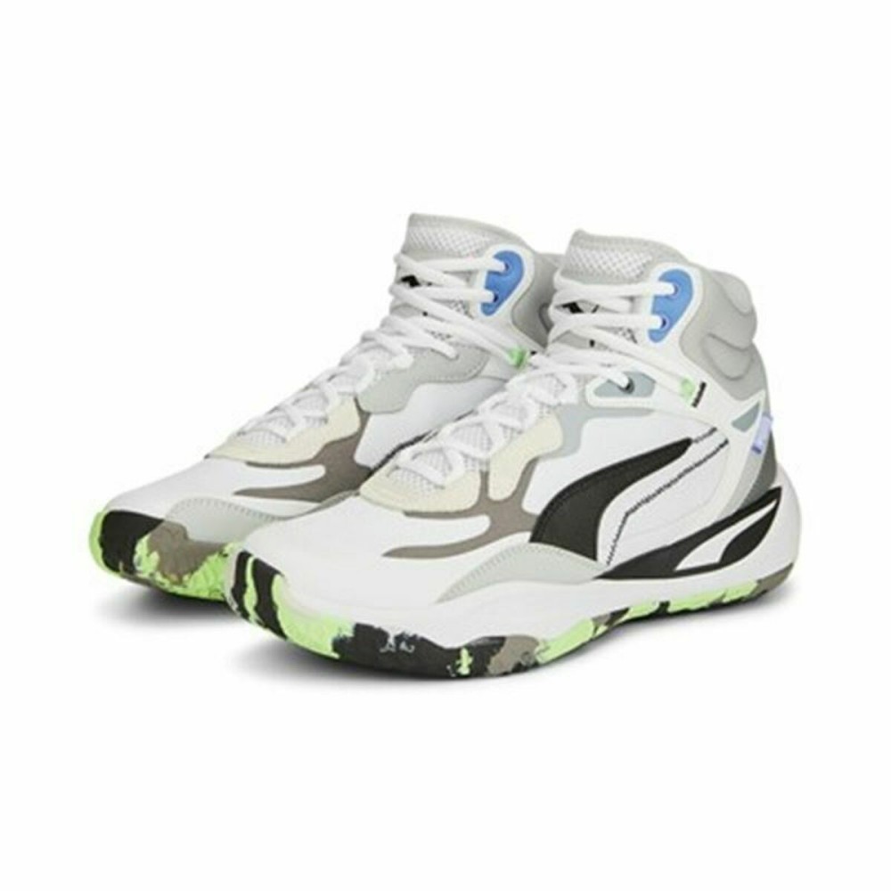 Chaussures de Basket-Ball pour Adultes Puma Playmaker Pro Mid Blanc