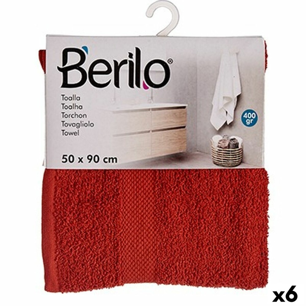 Badetuch Berilo 89665 Ziegel 80 % Baumwolle 20 % Polyester 50 x 90 cm (6 Stück)