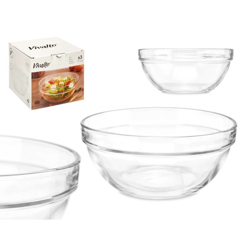 Bol Vivalto 76759 Transparent verre 650 ml Empilable (24 Unités)