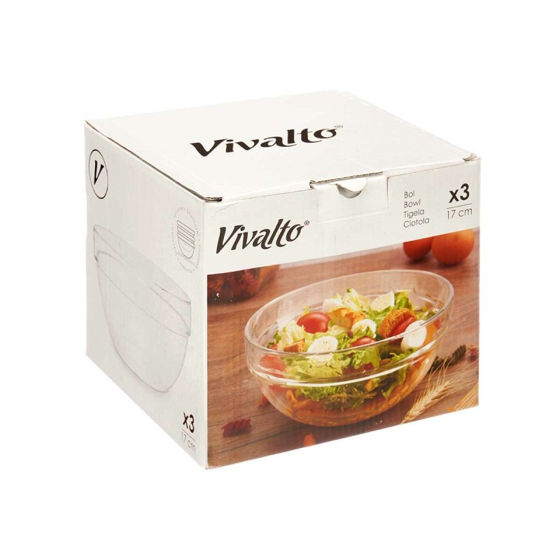 Schüssel Vivalto 76759 Durchsichtig Glas 650 ml Stapelbar (24 Stück)