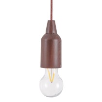 Lampe mit Glühlampenform Pull & click Nussbaumholz