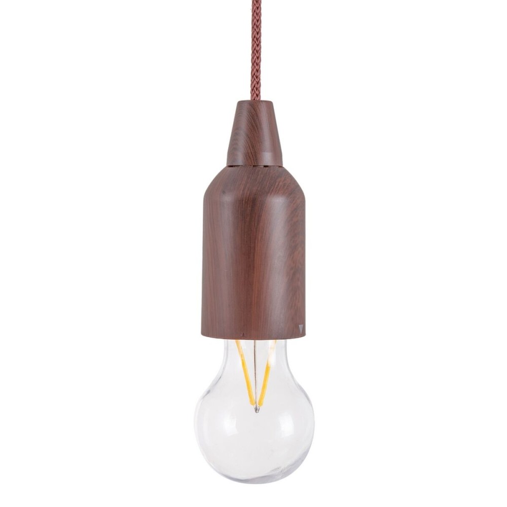 Lampe mit Glühlampenform Pull & click Nussbaumholz