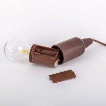 Lampe mit Glühlampenform Pull & click Nussbaumholz