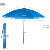 Parasol Aktive Bleu Polyester Aluminium 220 x 225 x 220 cm (6 Unités)