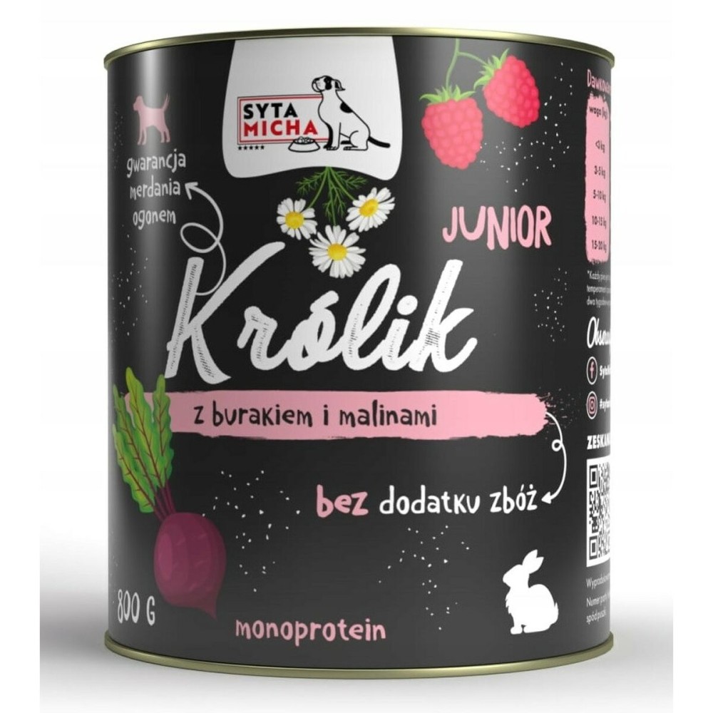 Alimentation humide SYTA MICHA Junior Rabbit with beetroot and raspberries 800 g