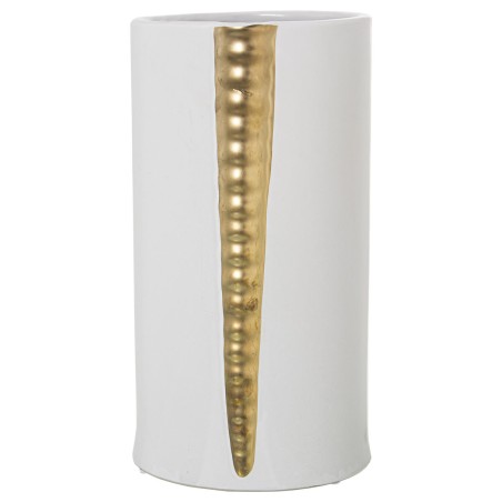 Vase Alexandra House Living Weiß Gold aus Keramik 16 x 16 x 29 cm