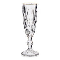 Champagne glass Diamond Golden Transparent Glass 170 ml (6 Units)