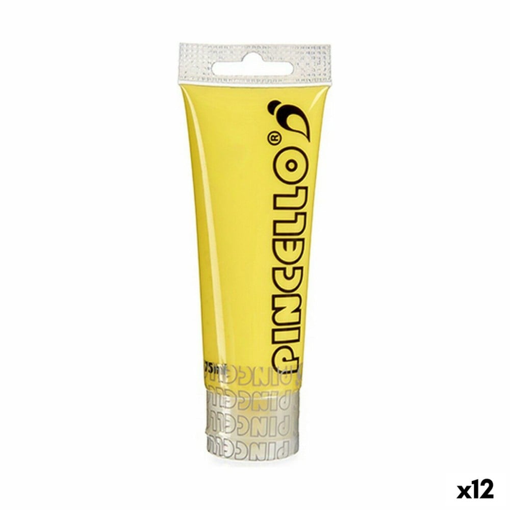 Acrylic paint 75 ml Yellow (12 Units)