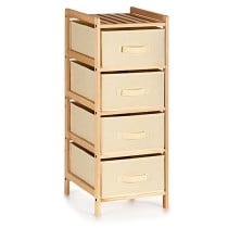 Chest of drawers Cream Wood Textile 34 x 84,5 x 36 cm (2 Units)