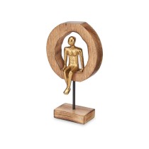 Decorative Figure Sitting Golden Metal 15,5 x 27 x 8 cm (6 Units)