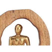 Decorative Figure Sitting Golden Metal 15,5 x 27 x 8 cm (6 Units)