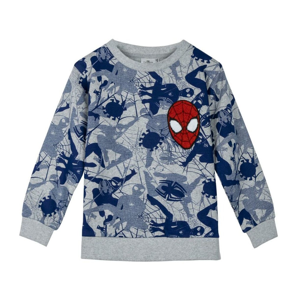 Children’s Sweatshirt without Hood Spider-Man Grey