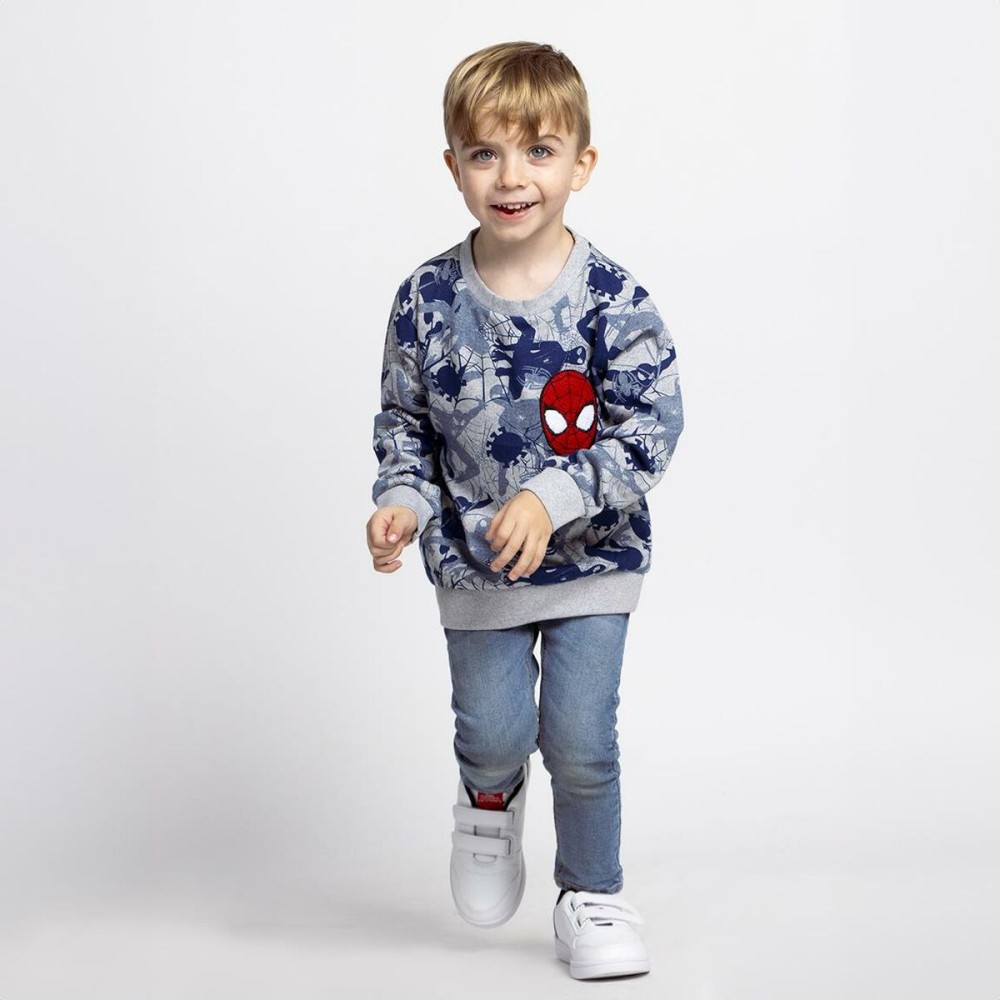 Jungen Sweater ohne Kapuze Spider-Man Grau