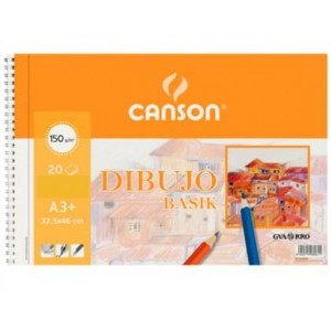 Bloc-notes Canson Basik Lisse Microperforé 150 g 20 Volets 10 Unités Spirale (32,5 x 46 cm)