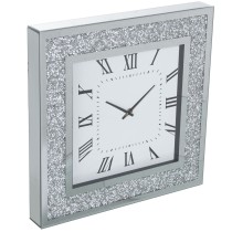 Wall Clock Alexandra House Living Silver Crystal Bright 40 x 40 x 4 cm